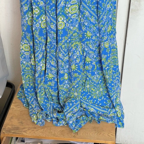 Scoop Womens Skirt Size XS Floral Print Maxi Blue Full Long Gypsy Blue Yellow - Picture 6 of 11